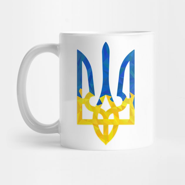 Low polygonal ukrainian trident white by Cute-Design